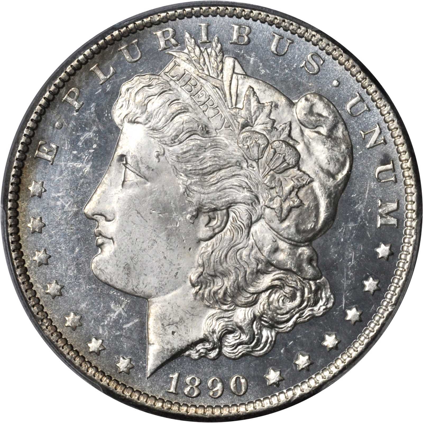 image for: 1890-CC Morgan Silver Dollar. VAM-4. Top 100 Variety. Tailbar. MS-63 DMPL (PCGS).