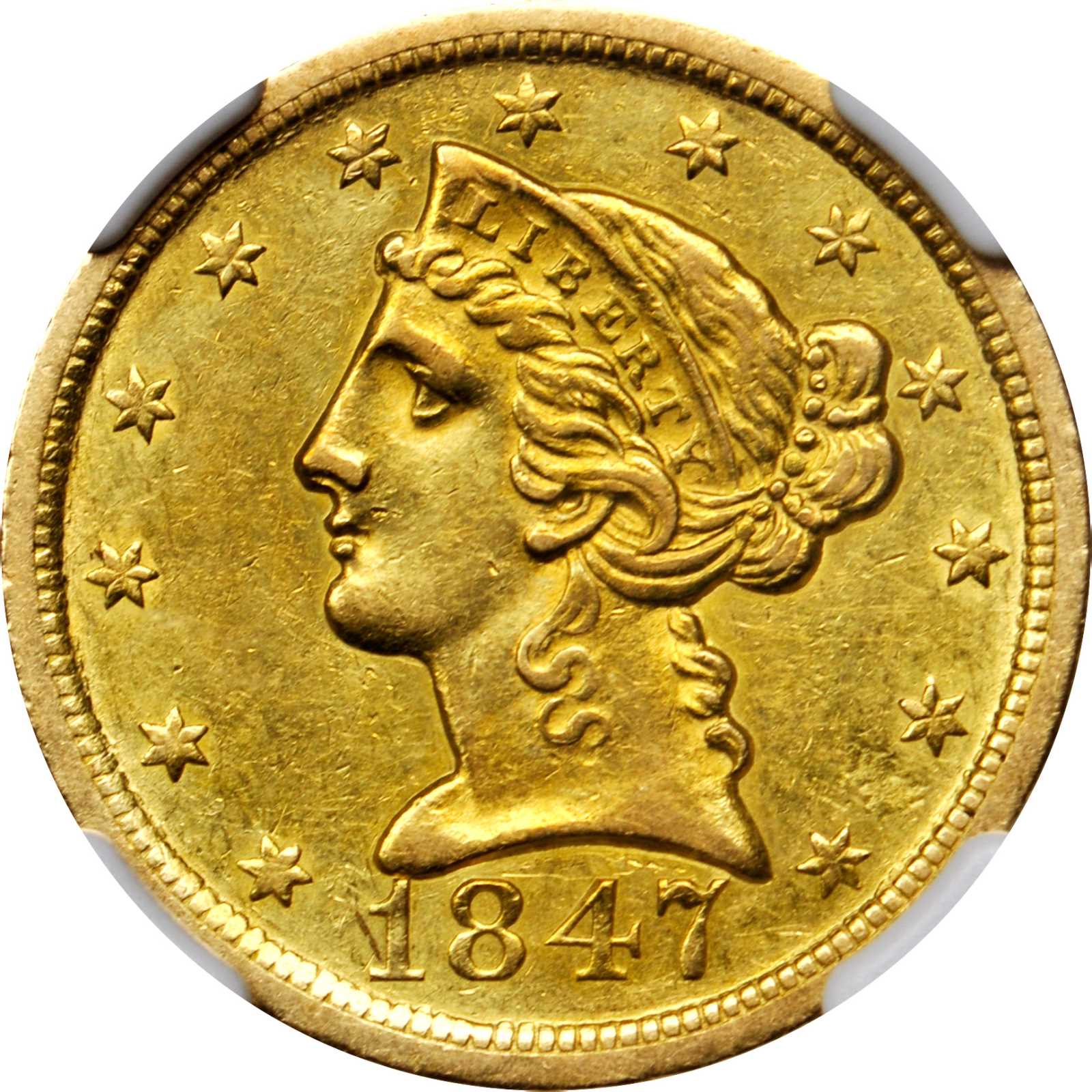 image for: 1847-O Liberty Head Half Eagle. AU-55 (NGC).