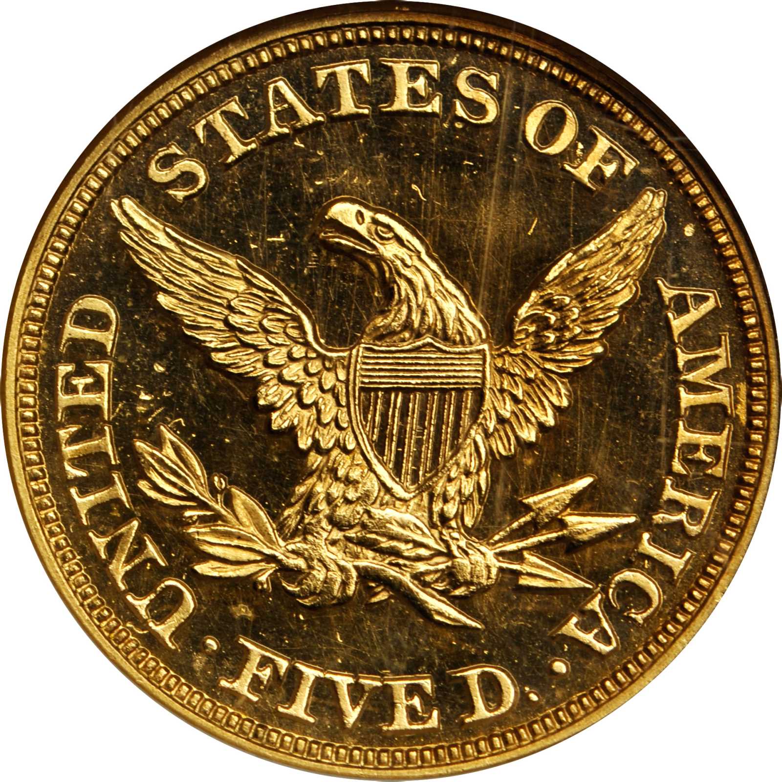 image for: 1860 Liberty Head Half Eagle. Proof-65 Cameo (NGC).