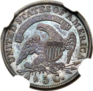image for: 1834 H10C V-4, LM-4, R.6 as a proof, PR64+ NGC. CAC....