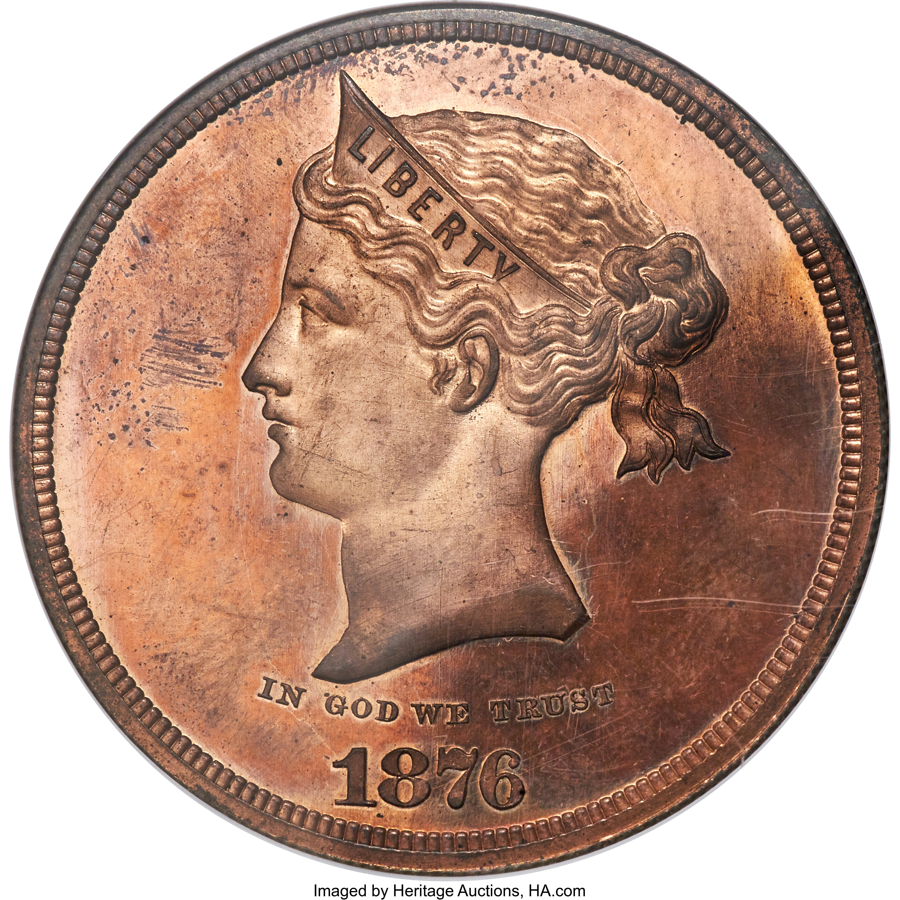 image for: 1876 $1 Sailor Head Dollar, Judd-1460, Pollock-1610, R.7, PR65 Red Cameo NGC....