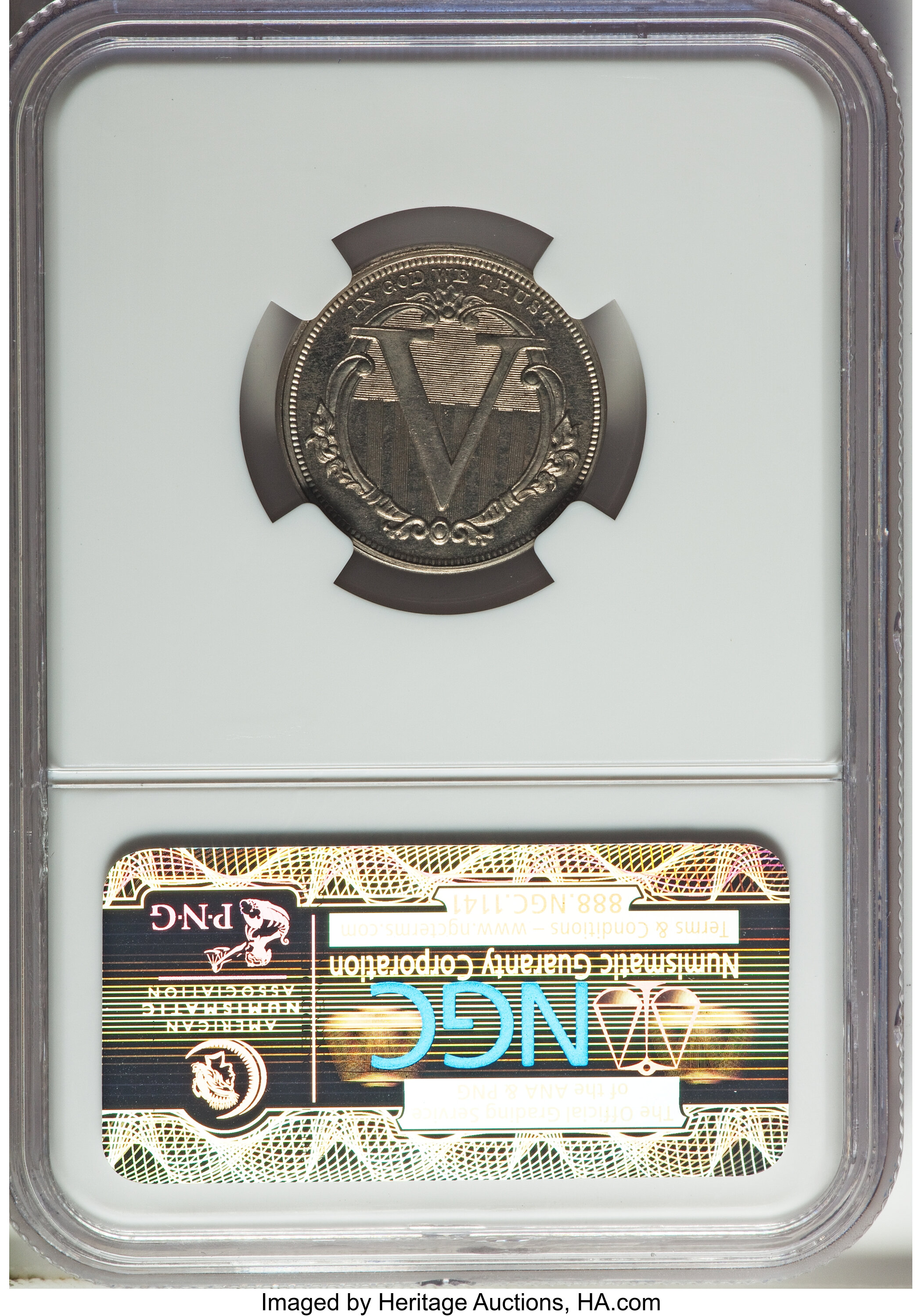 image for: 1868 5C Five Cents, Judd-630, Pollock-700, High R.7, PR65 NGC....