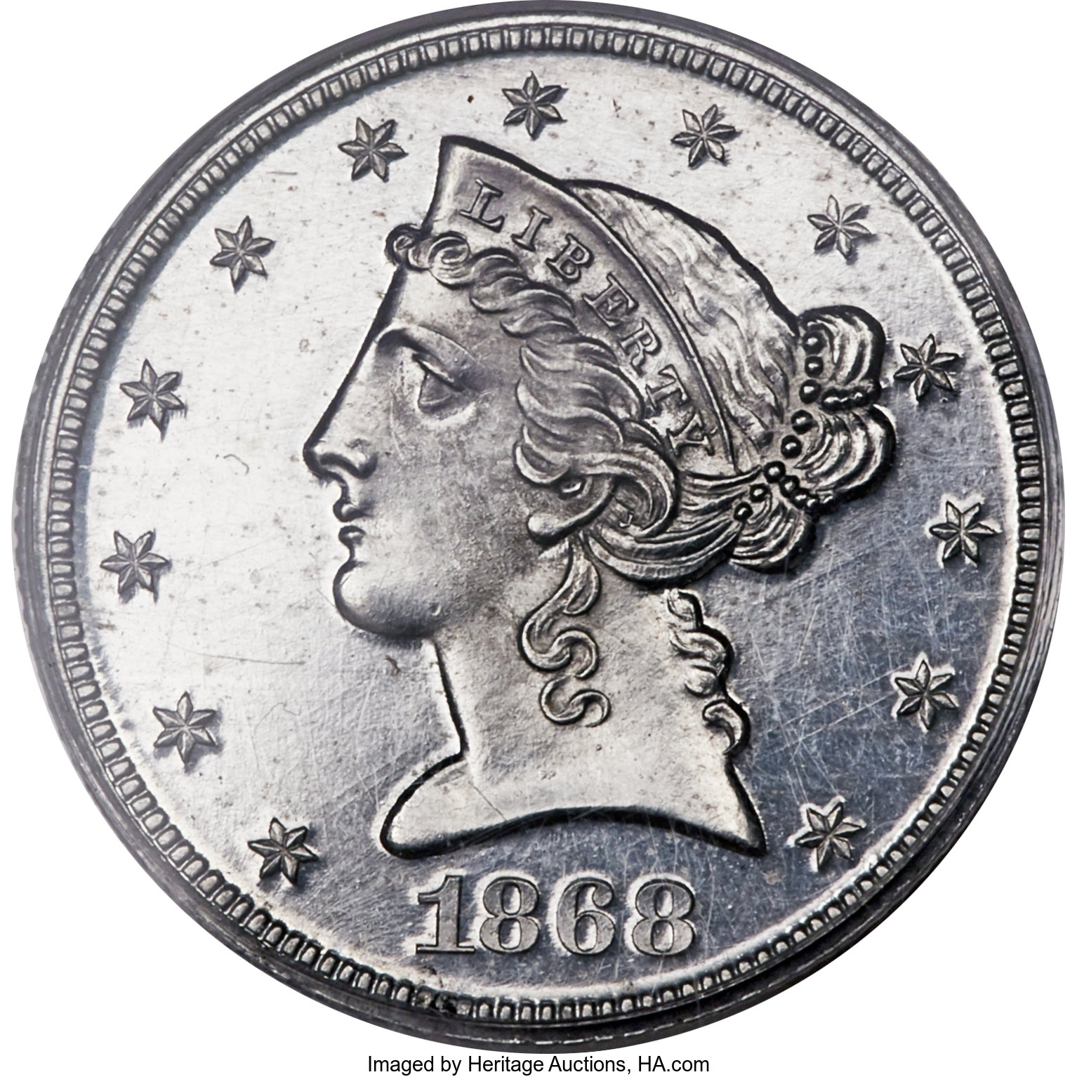 image for: 1868 $5 Five Dollar, Judd-660, Pollock-733, Low R.7, PR62 PCGS....