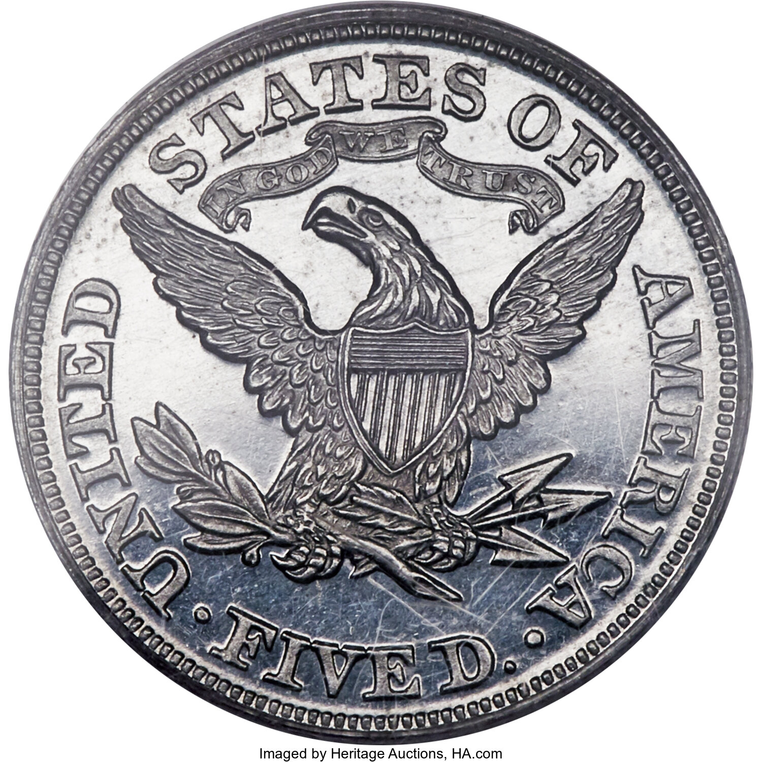 image for: 1868 $5 Five Dollar, Judd-660, Pollock-733, Low R.7, PR62 PCGS....