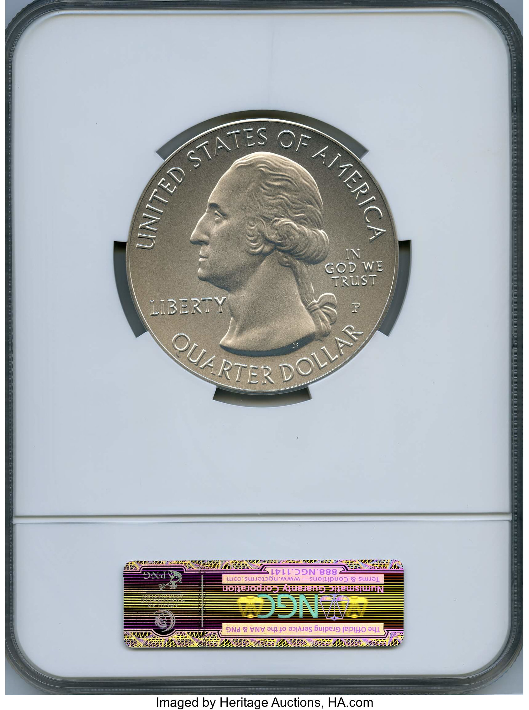 image for: 2014-P 25C Everglades Five Ounce Silver SP70 NGC. NGC Census: (0). PCGS Population: (16)....