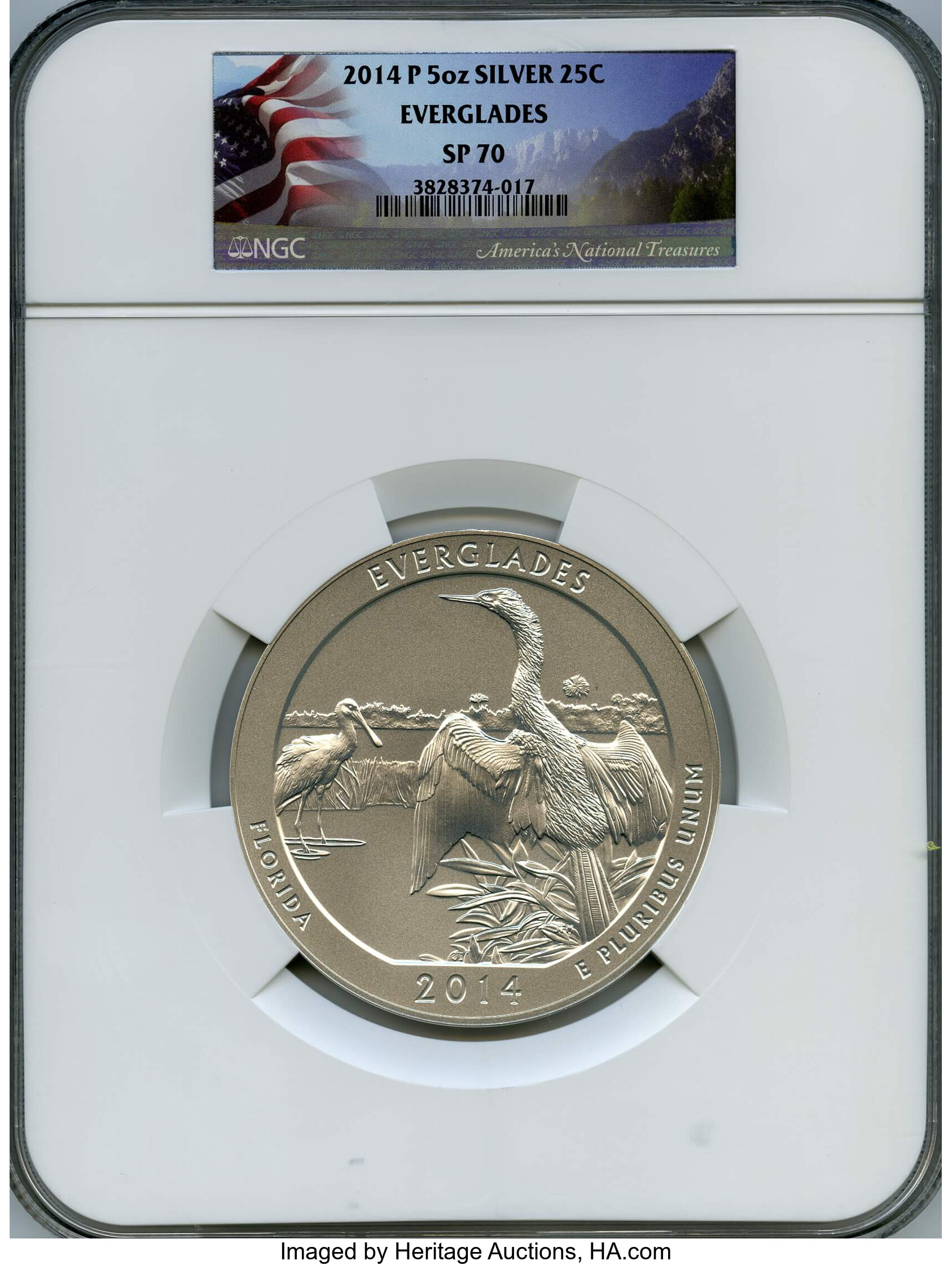 2014-P 5oz S25c Everglades , Satin Finish MS