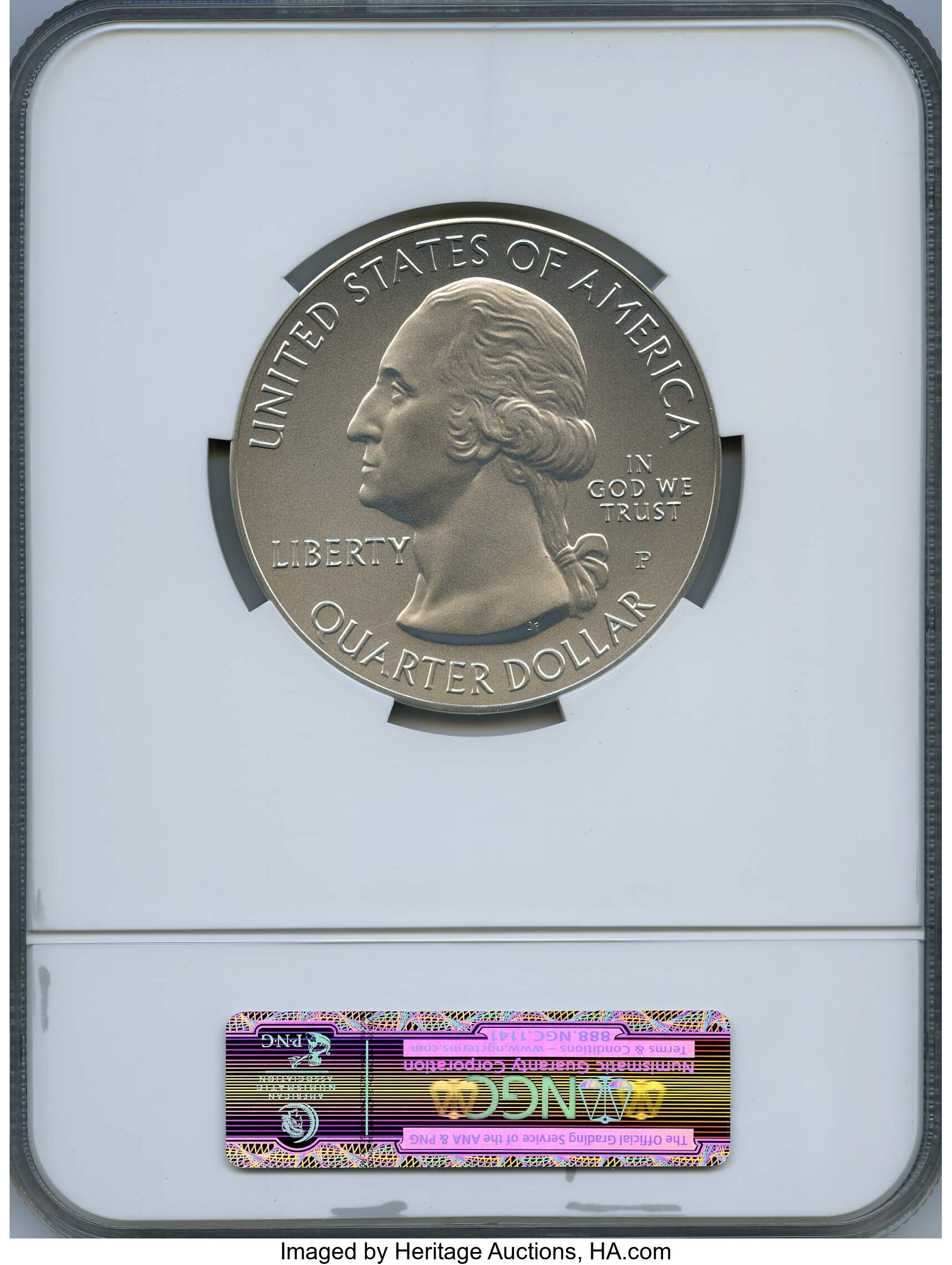 image for: 2014-P 25C Everglades Five-Ounce Silver SP70 NGC. NGC Census: (0). PCGS Population: (16)....