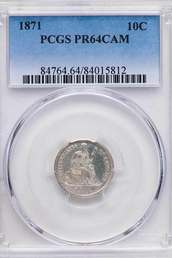 image for: 10C 1871 PCGS PR64 CAM