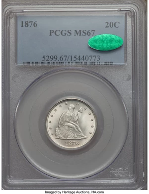 image for: 1876 20C MS67 PCGS. CAC....