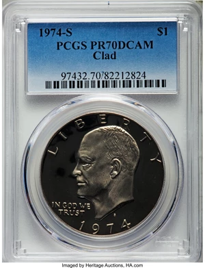 image for: 1974-S $1 Clad PR70 Deep Cameo PCGS....
