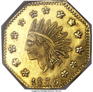 image for: 1876 $1 Indian Octagonal 1 Dollar, BG-1116, High R.6, MS61 NGC....