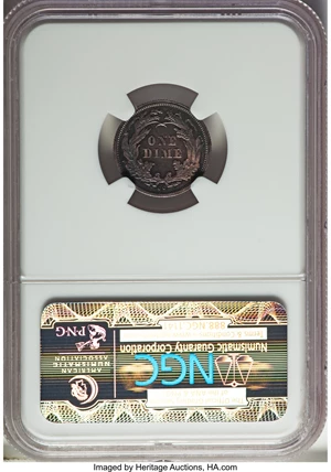 image for: 1876-CC 10C SP65 NGC. Fortin-121, R.8....
