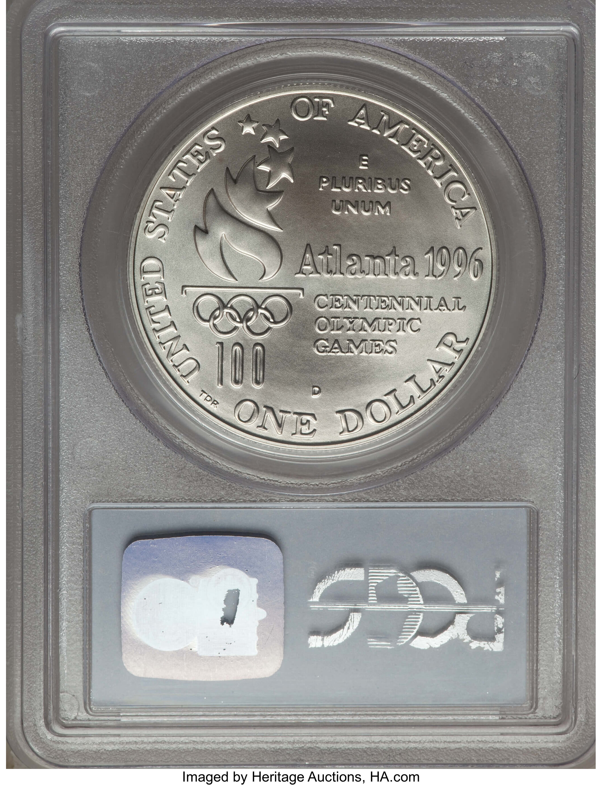 1996-D S$1 Atlanta Olympics Tennis MS70 thumbnail 8