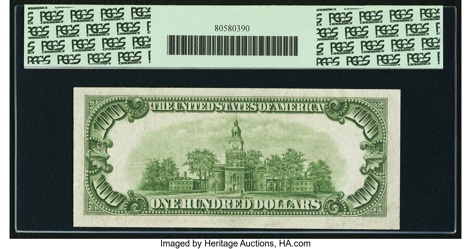 image for: Fr. 2153-G* $100 1934A Mule Federal Reserve Star Note. PCGS Choice About New 58PPQ....