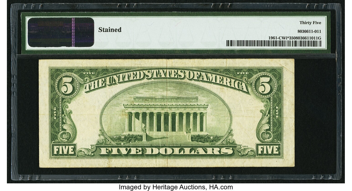 image for: Low Serial Number C00000778* Fr. 1961-C* $5 1950 Wide I Federal Reserve Star Note. PMG Choice Very Fine 35....