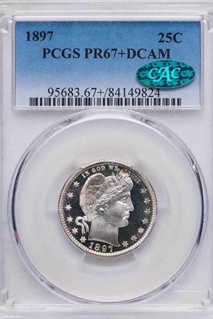 image for: 25C 1897 PCGS PR67+DCAM CAC