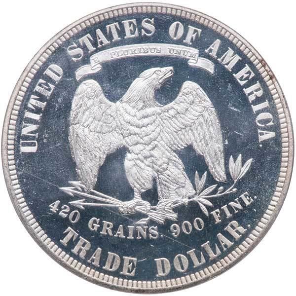 image for: T$1 1877 TRADE. PCGS PR64 DCAM CAC