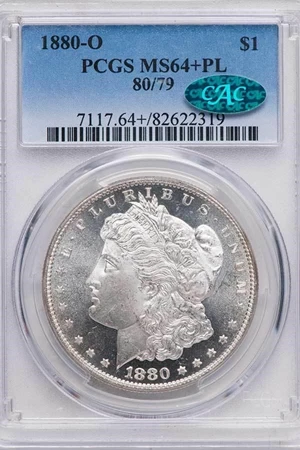 image for: $1 1880-O. 80/79. PCGS MS64+ PL CAC
