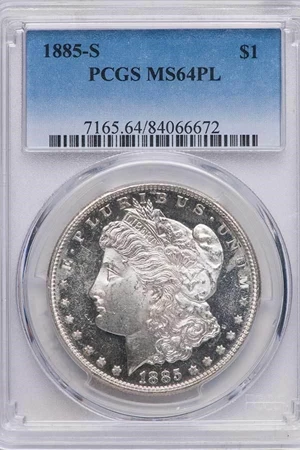 image for: $1 1885-S PCGS MS64 PL