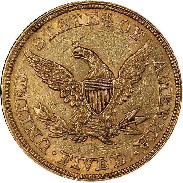 image for: $5 1862 PCGS AU55 CAC