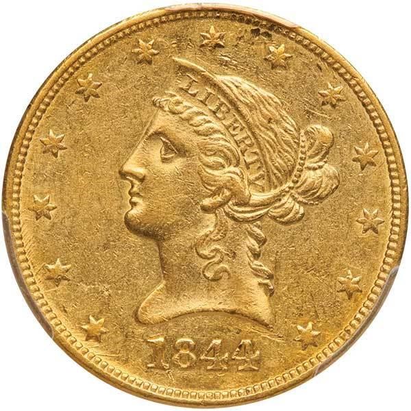 image for: $10 1844 PCGS AU55