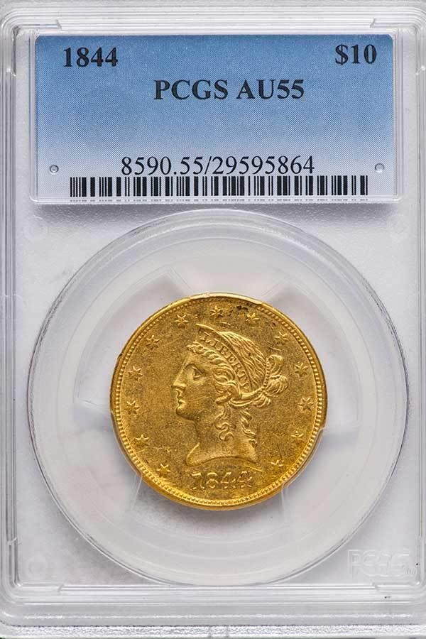 image for: $10 1844 PCGS AU55