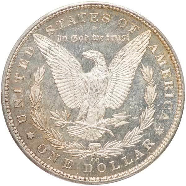 image for: $1 1890-CC TAIL BAR. PCGS MS62 DMPL CAC