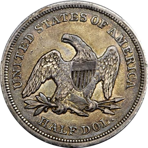 image for: 1839 Reeded Edge 50c MS Small Letters Reverse (6180)