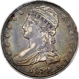 image for: 1839 Reeded Edge 50c MS Small Letters Reverse (6180)