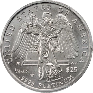 image for: 2008-W Quarter-Ounce Platinum Eagle. Burnished. Specimen-69 (PCGS).