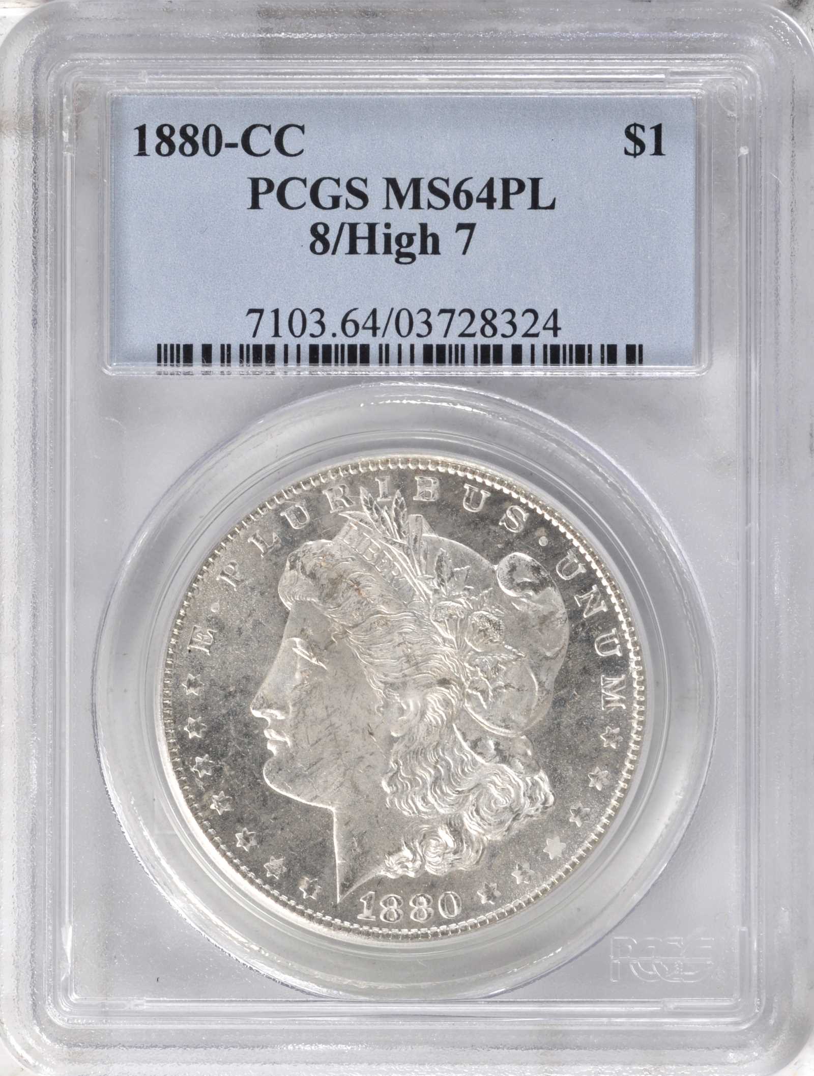 1880-CC $1  8/High 7 MS PL MS64 PL thumbnail 10