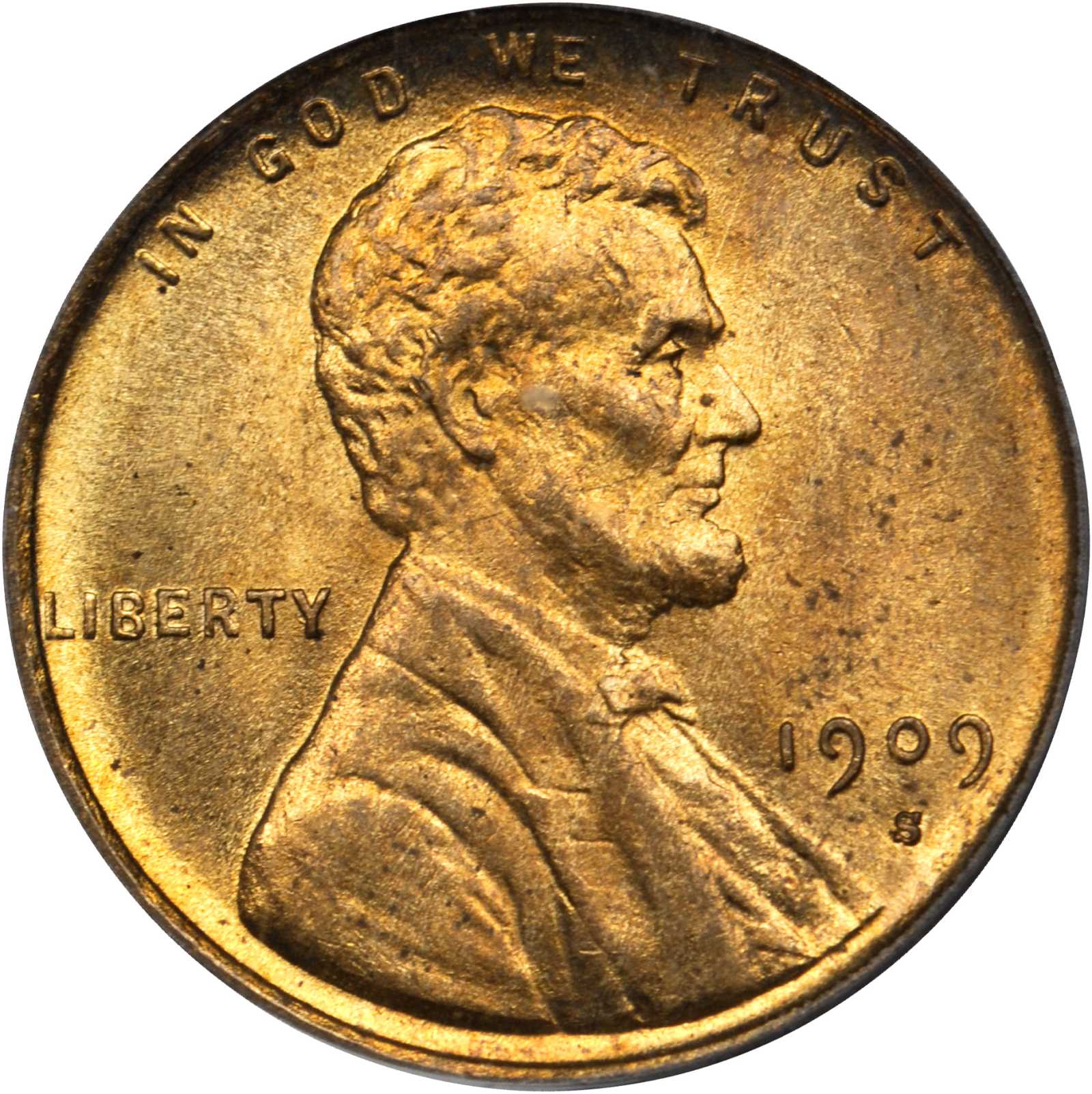 1909-S Lincoln Cent. MS-64 RD (PCGS).