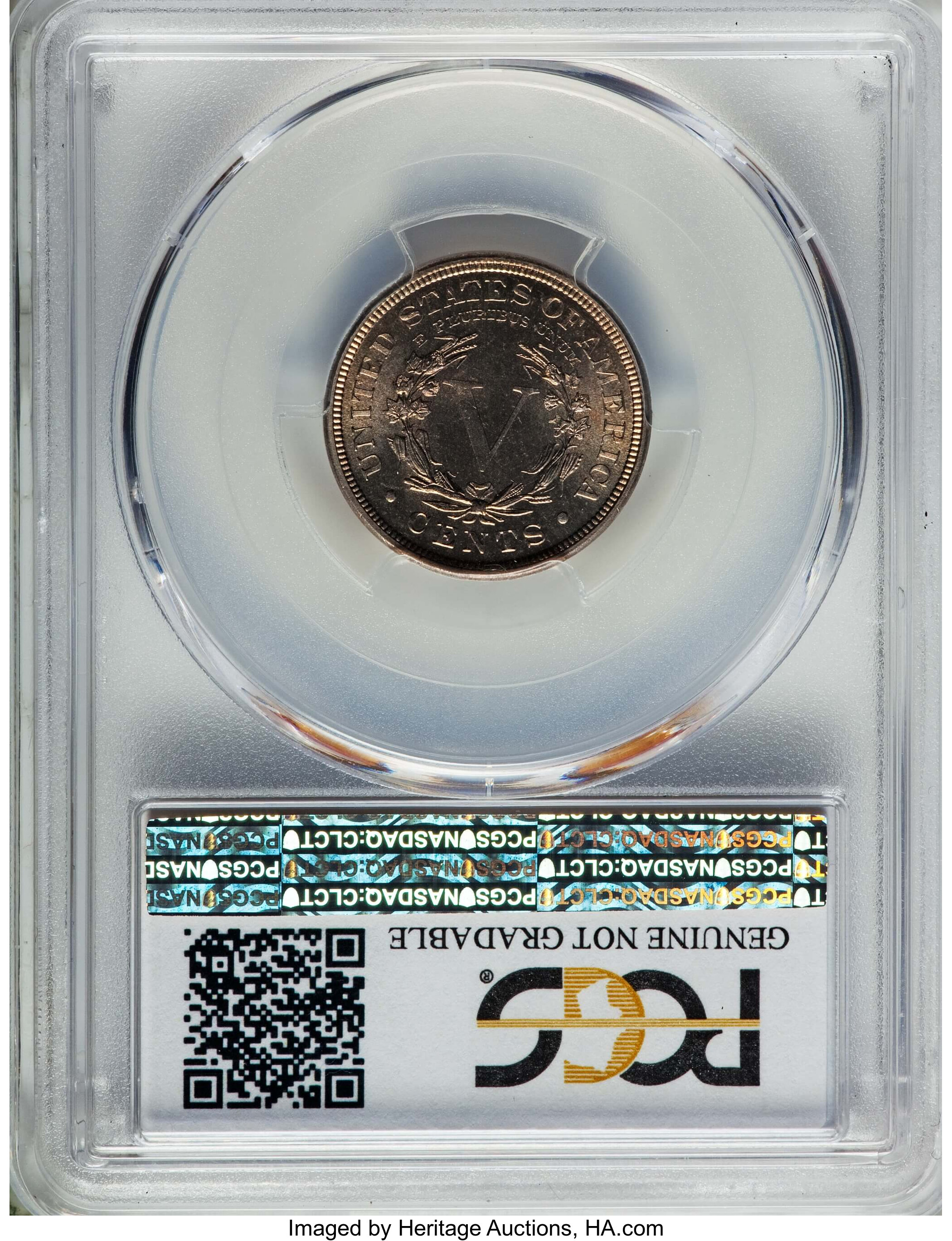 1888 5c AU55 thumbnail 2