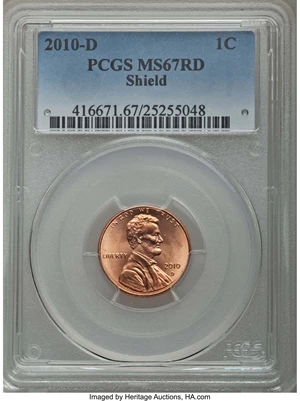 image for: 2010-D 1C MS67 Red PCGS. PCGS Population: (10/0). NGC Census: (0/0). ...