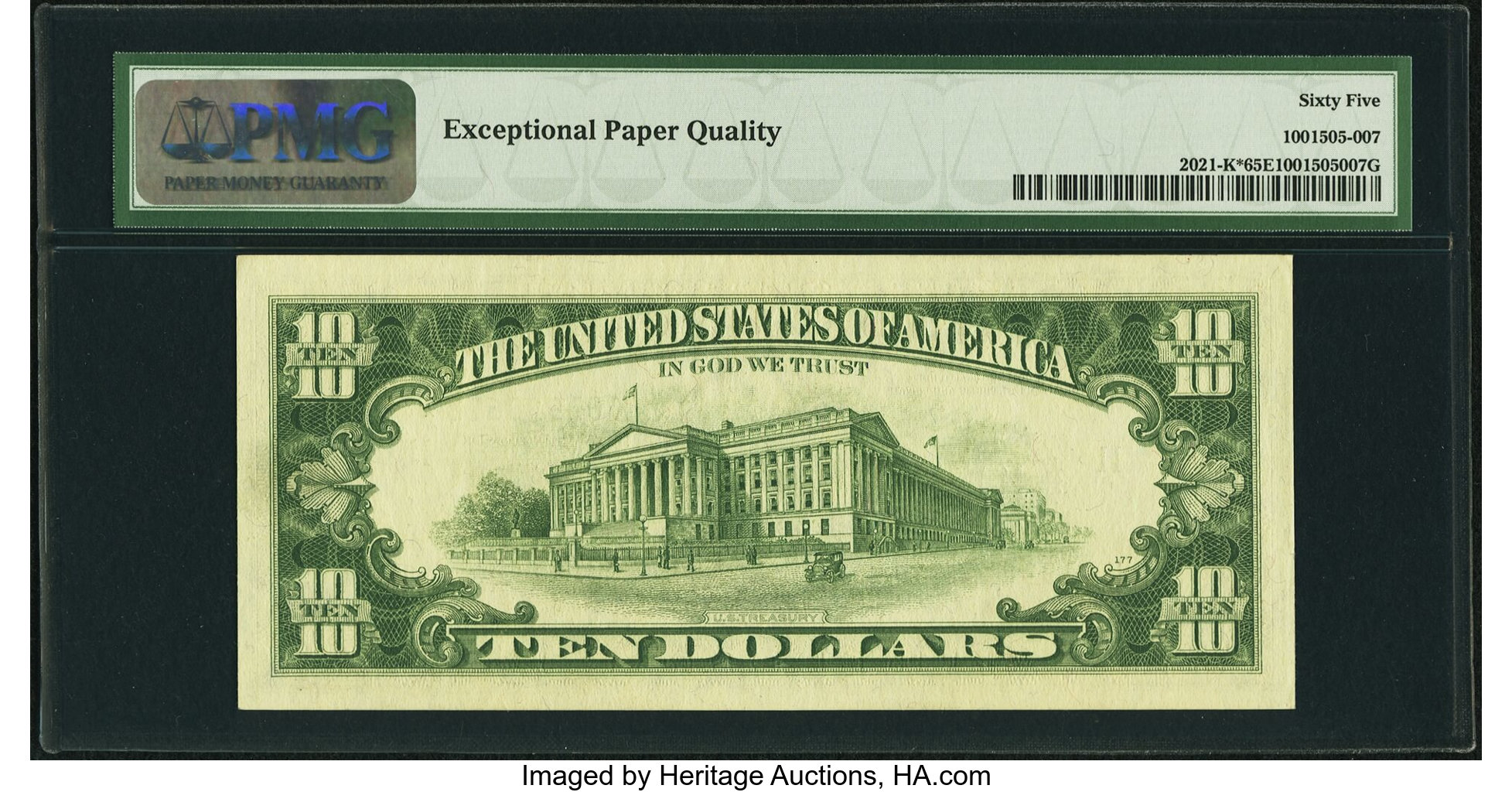 image for: Fr. 2021-K* $10 1969C Federal Reserve Star Note. PMG Gem Uncirculated 65 EPQ....