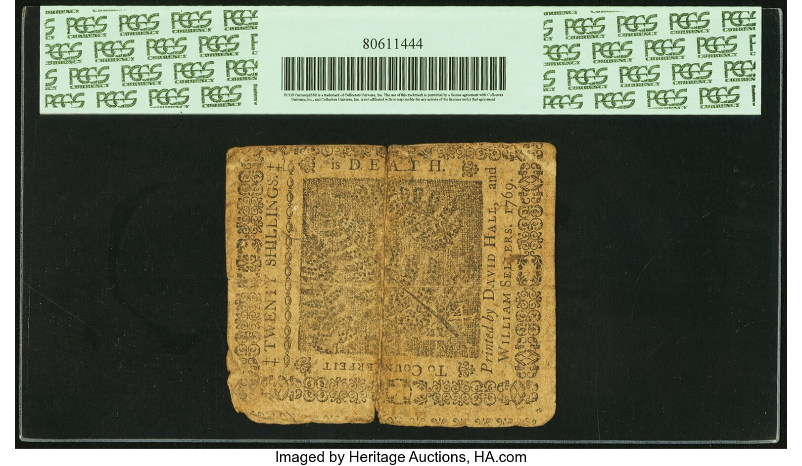 image for: Pennsylvania March 10, 1769 20s PCGS Apparent Fine 15....