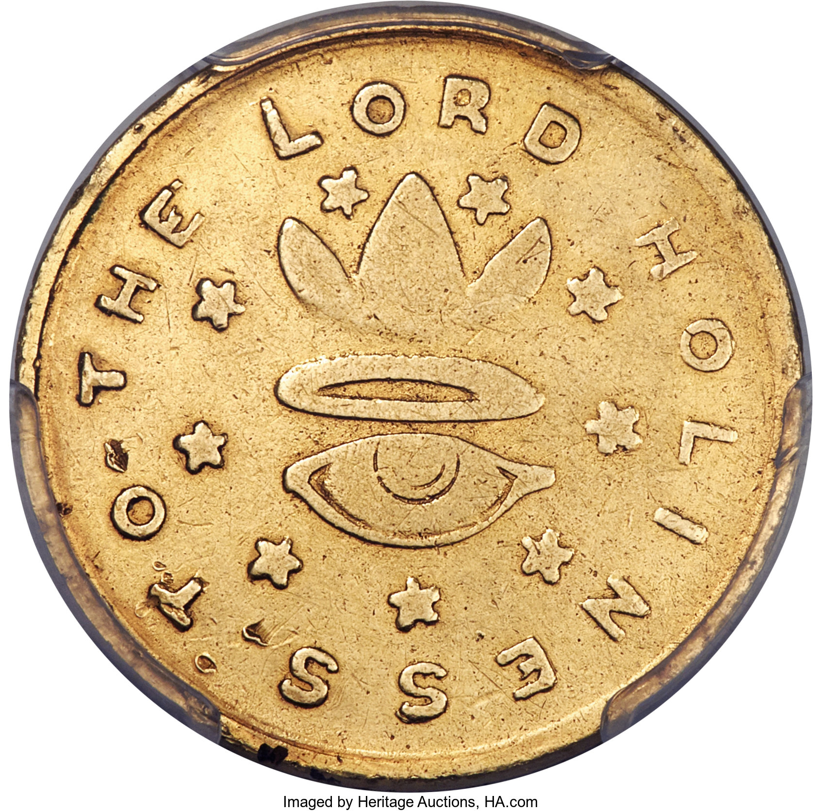 image for: 1850 $5 Mormon Five Dollar -- Edge Damaged -- PCGS Genuine. AU Details. K-5, High R.5....