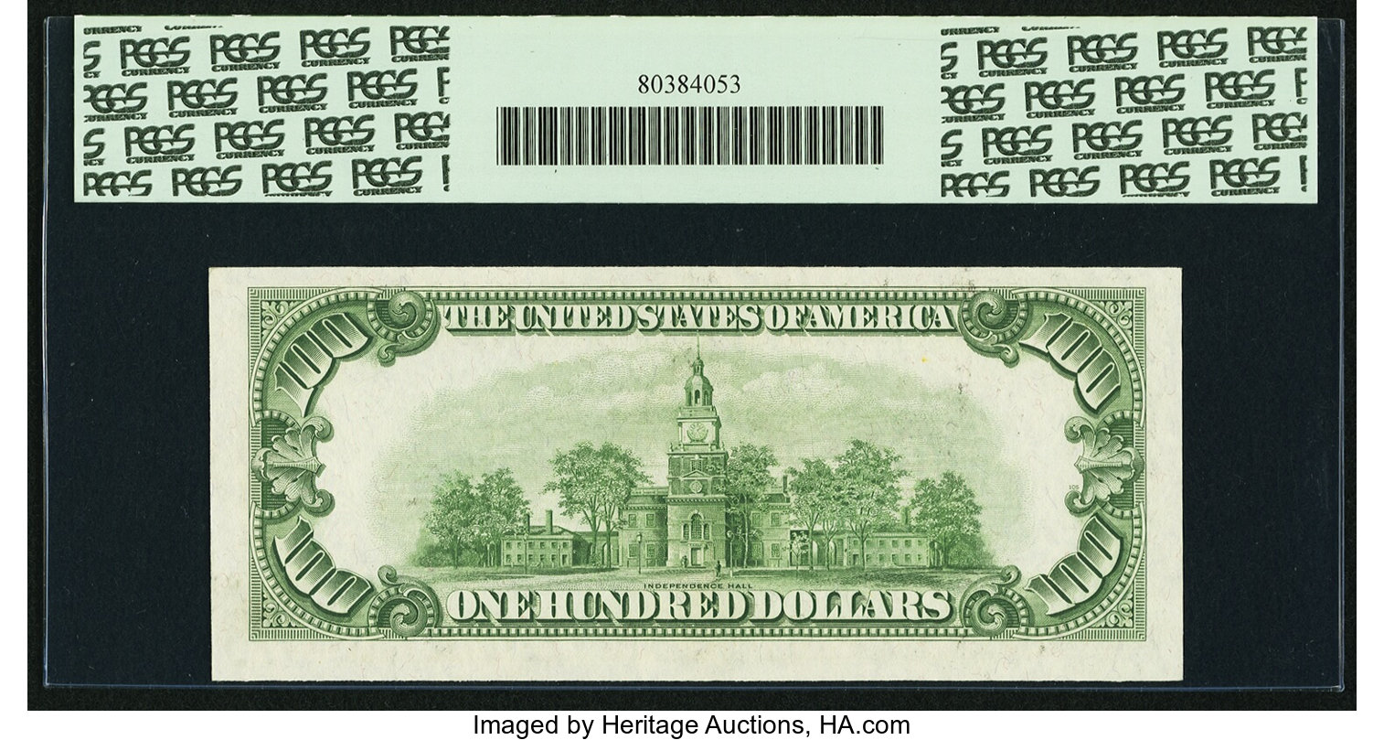 image for: Fr. 2157-G* $100 1950 Mule Federal Reserve Star Note. PCGS Choice About New 55....
