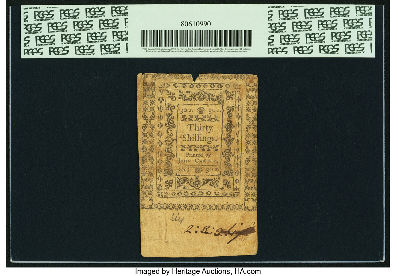 image for: Rhode Island November 6, 1775 30s PCGS Apparent Very Fine 25....