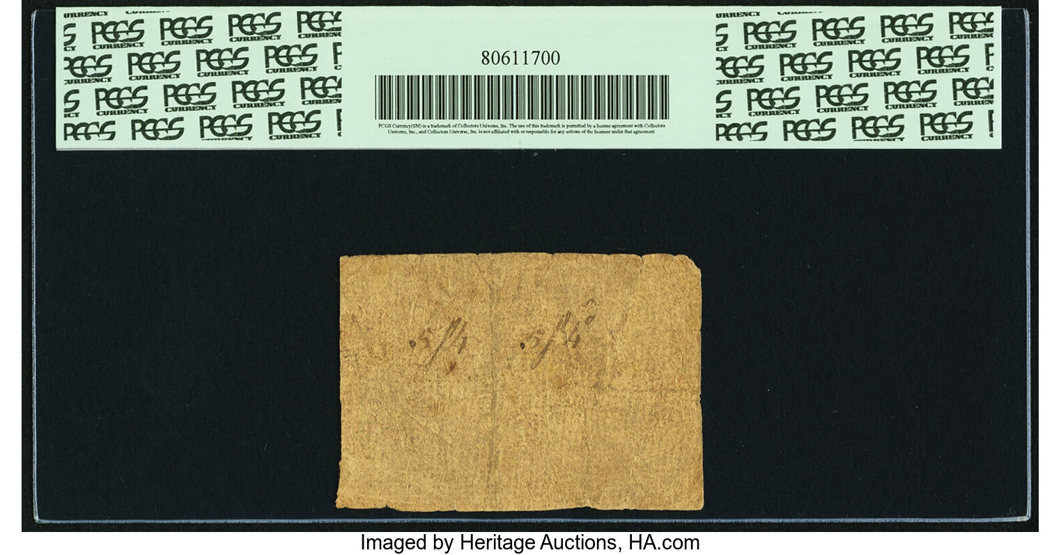 image for: Massachusetts June 18, 1776 5 Shillings 4 Pence Fr. MA-205. PCGS Fine 15....