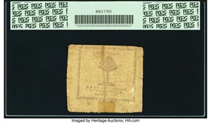 image for: Massachusetts October 18, 1776 6 Pence Fr. MA-225. PCGS Very Fine 30 Apparent....