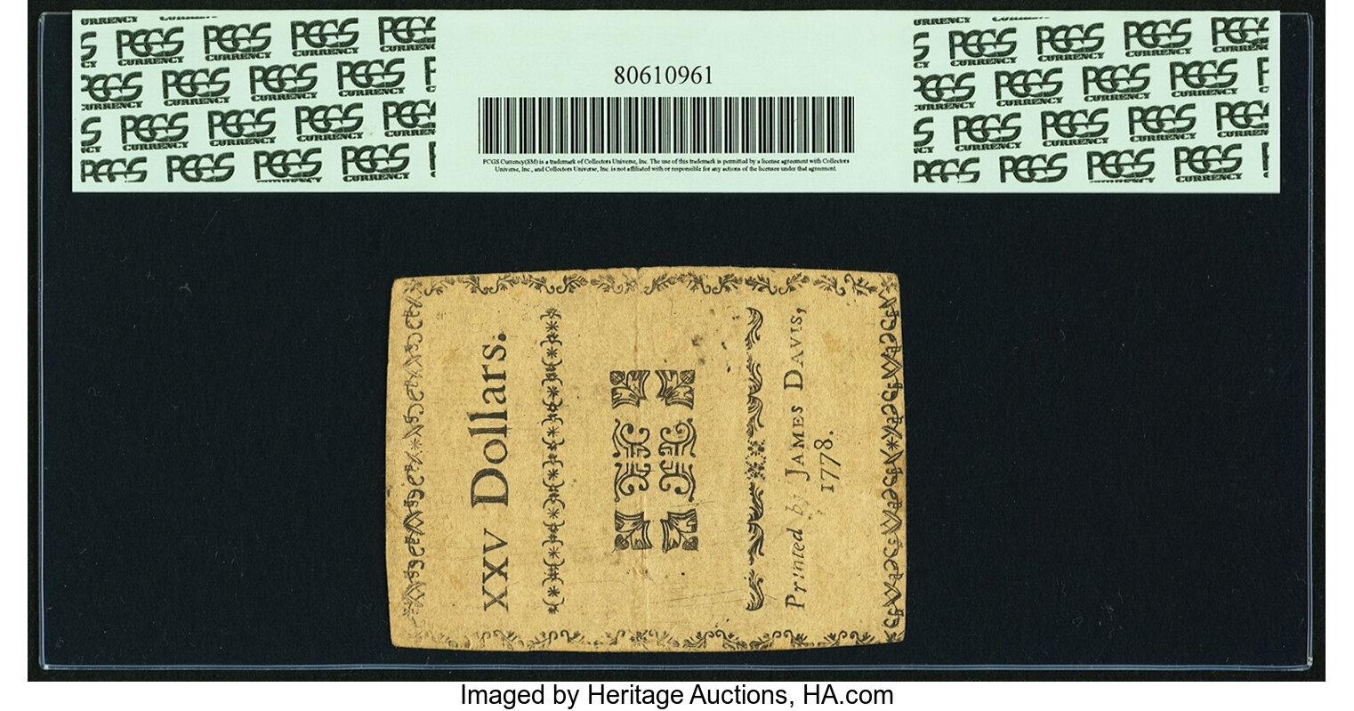 image for: North Carolina August 8, 1778 $25 Sic Transit... Contemporary Counterfeit Fr. NC-179. PCGS Very Fine 35....