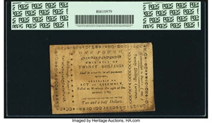 image for: North Carolina December 29, 1785 20 Shillings Contemporary Counterfeit Fr. NC-214. PCGS Very Fine 35 Apparent....