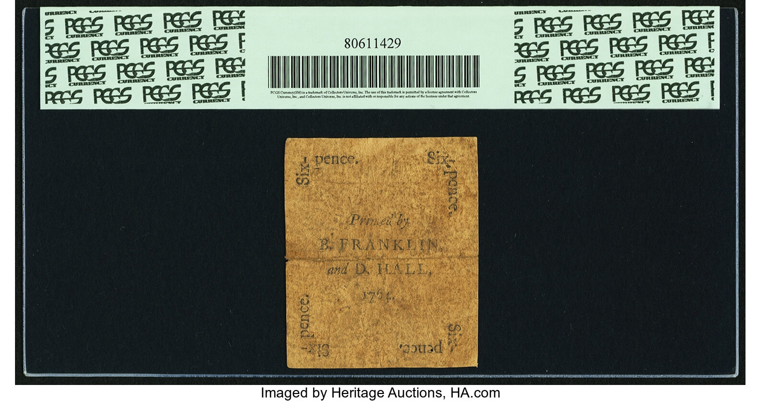 image for: Pennsylvania June 18, 1764 6 Pence Fr. PA-117. PCGS Fine 12 Apparent....