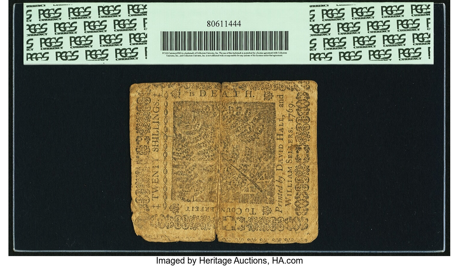 image for: Pennsylvania March 10, 1769 20 Shillings Fr. PA-145. PCGS Fine 15 Apparent....