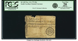 image for: South Carolina November 15, 1775 30 Shillings Fr. SC-109. PCGS Very Fine 20 Apparent....