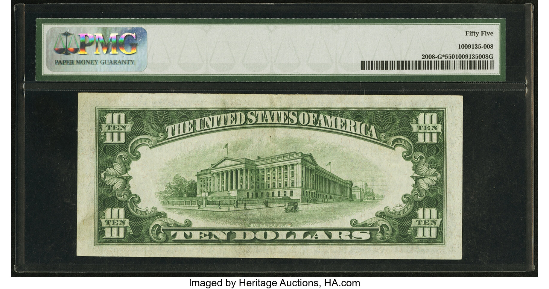 image for: Fr. 2008-G* $10 1934C Federal Reserve Note. PMG About Uncirculated 55....