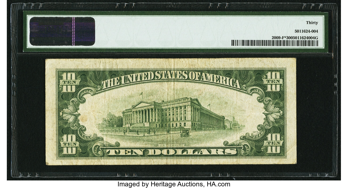 image for: Fr. 2009-F* $10 1934D Federal Reserve Note. PMG Very Fine 30....