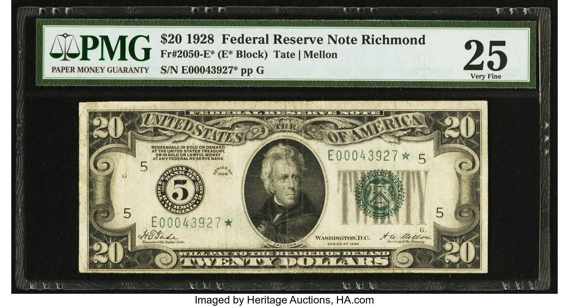 image for: Fr. 2050-E* $20 1928 Federal Reserve Note. PMG Very Fine 25....