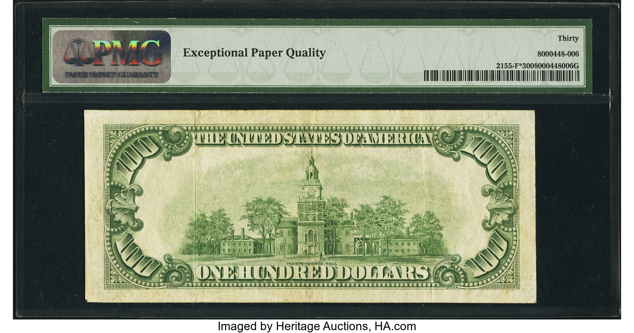 image for: Fr. 2155-F* $100 1934C Mule Federal Reserve Note. PMG Very Fine 30 EPQ....